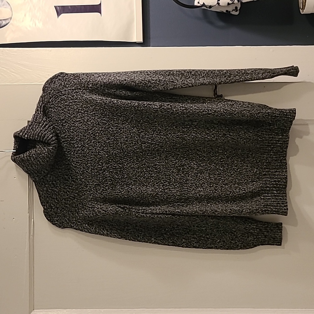 Glamorous Gray Extra Long Turtle Neck Sweater - image 1